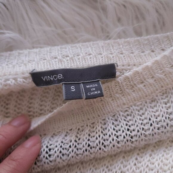 VINCE COLORBLOCK 100% LINEN WOMEN SWEATER SIZE S - Picture 5 of 9